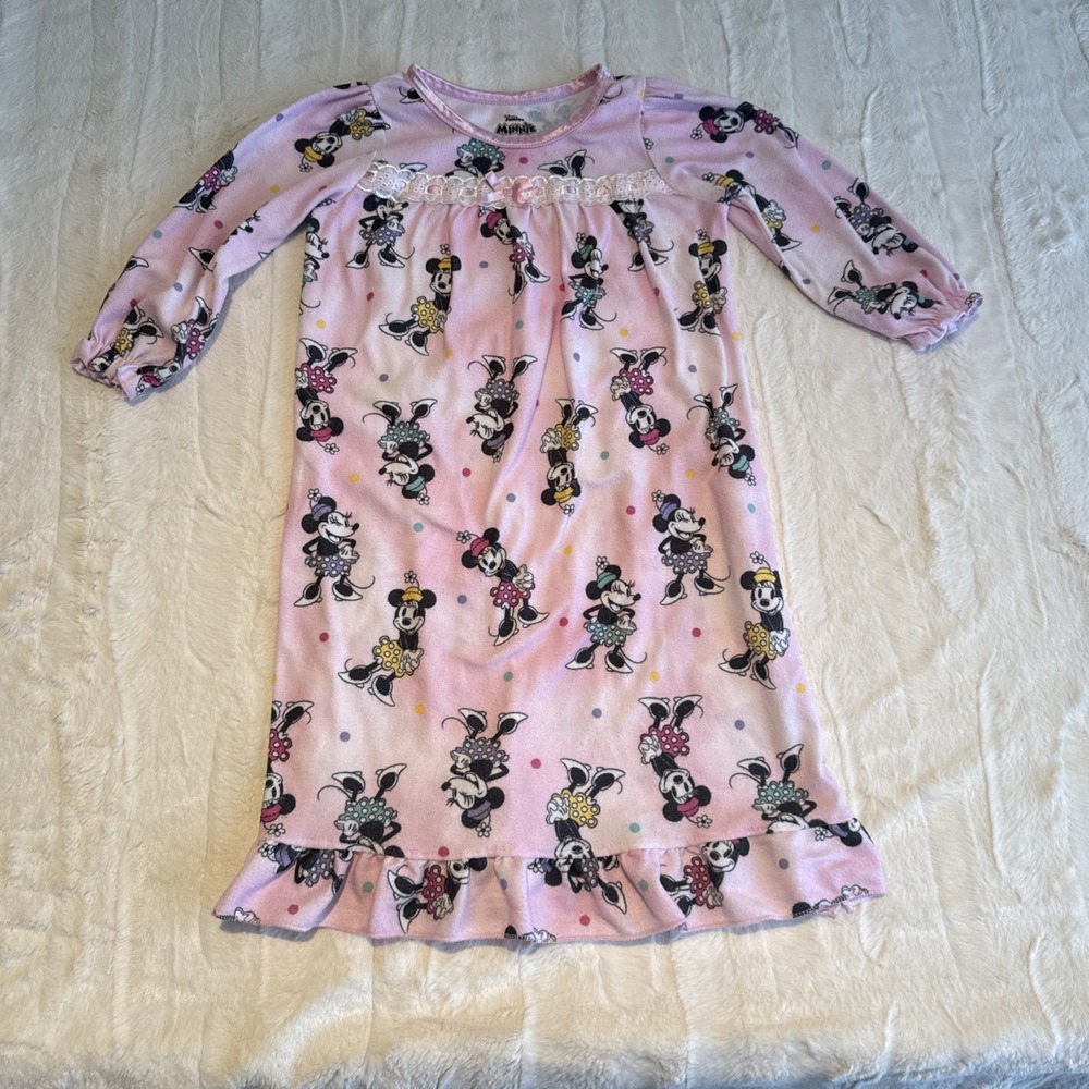 Disney Junior Minnie Toddler Girls Colorful Polka Dot Minnie Nightgown Pink 2T